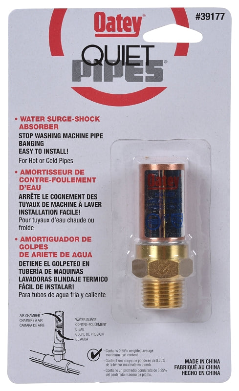Oatey 39177 Quiet Pipes 1/2-Inch Male Iron Pipe Shock Absorber