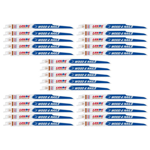 Lenox 9 in. X 3/4 in. X .050 in. 6 Tpi Reciprocating Blade B956R 25 Pk 20558B956R