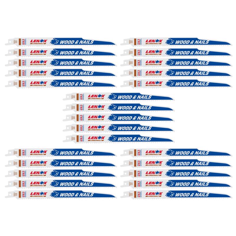 Lenox 9 in. X 3/4 in. X .050 in. 6 Tpi Reciprocating Blade B956R 25 Pk