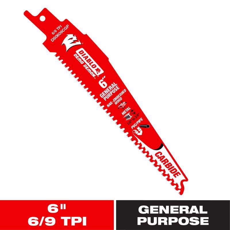 6" Carbide Tipped General Purpose Reciprocating Blade