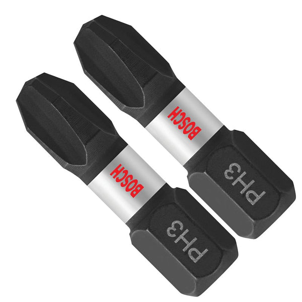 BOSCH ITPH3102 2-Pack 1 In. Phillips #3 Impact Tough Screwdriving Insert Bits