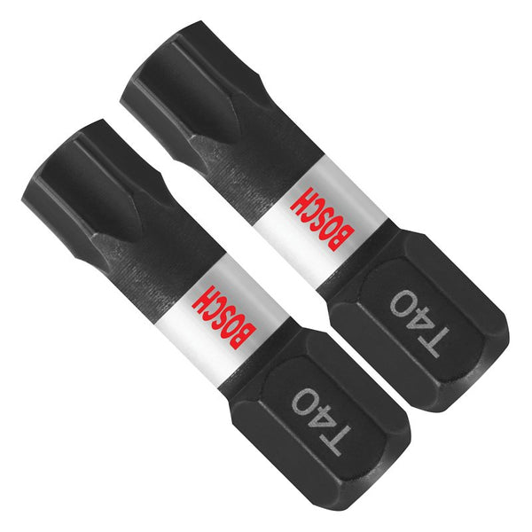 BOSCH ITT40102 2-Pack 1 In. Torx #40 Impact Tough Screwdriving Insert Bits