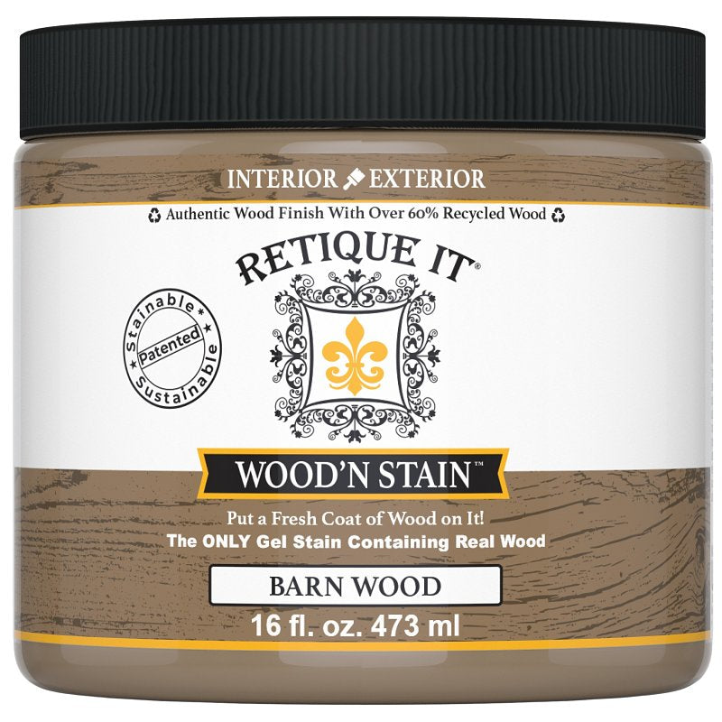 Retique It Wood'n Stain - Liquid Wood Gel Stain Interior/Exterior (16 oz (Pint), 45 Barn Wood)