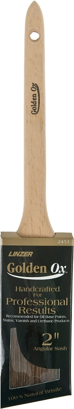 Linzer 0200 En Ox 2453 Sash Paint Brush, 2 in Width, Angular Chiseled Very Fine China Bristle, 2", Gold 2453-2