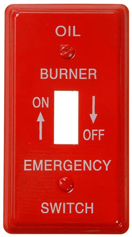 Red Emergency Switch Plate for Oil Burner