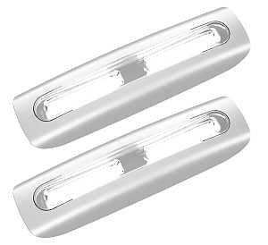 Westek BARCOB2-T Bar Light, 120 V, AAA Battery, LED Lamp, 160 Lumens, 6000 K Color Temp Silver - pack of 2