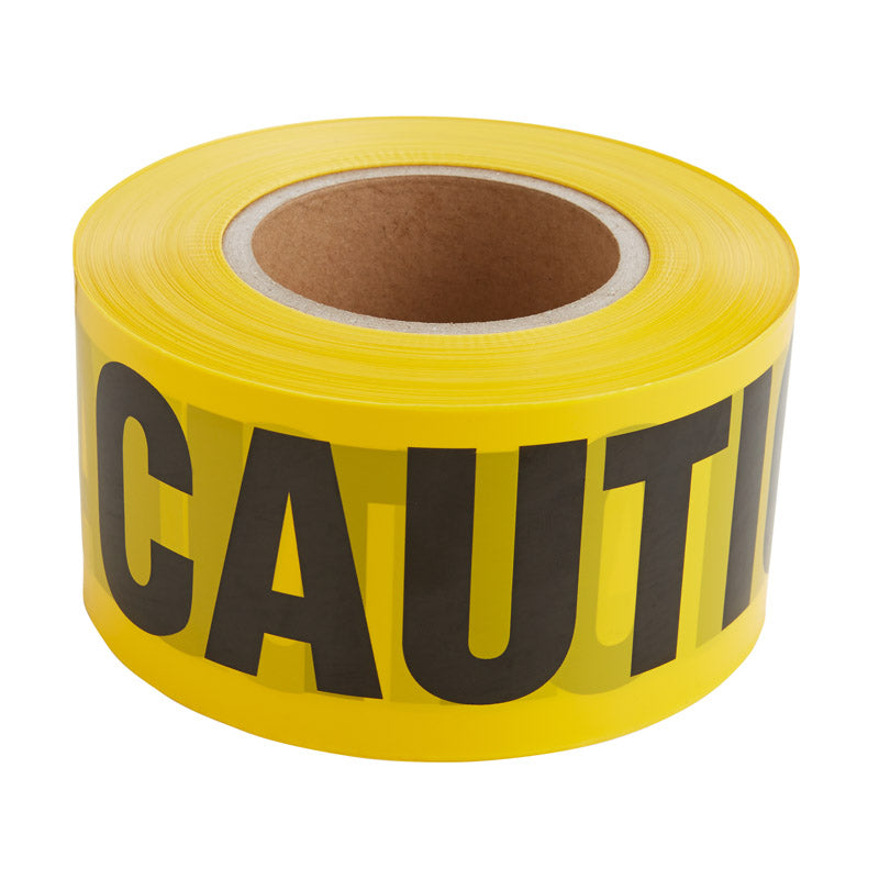 IDEAL Industries Barricade Tape, "Caution", Yellow, 3 in. x 1,000 ft.
