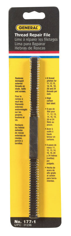 General Tools 177-1 Thread Repair File Black oxide, Thread Pitches 11-24