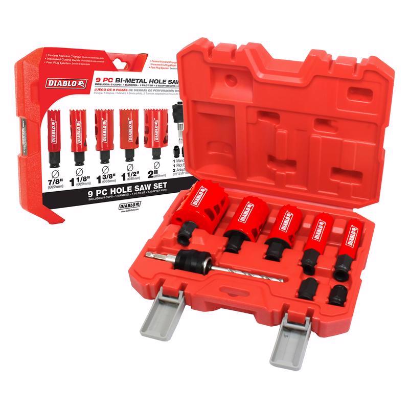 Freud Diablo 9 Piece High Performance Hole Saw