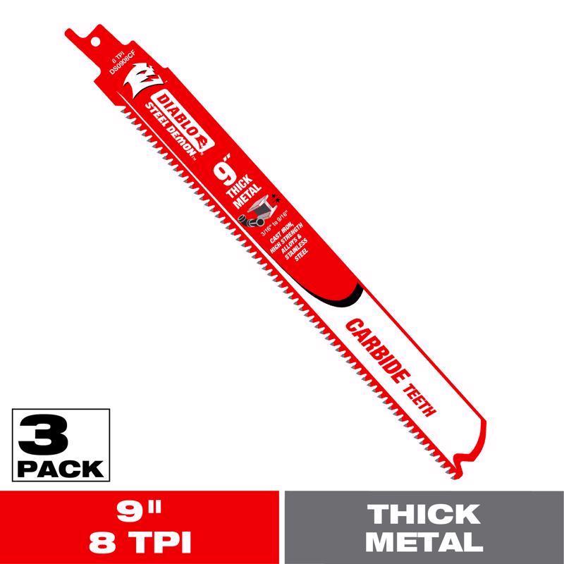 Freud-Diablo DB Carbide 9 8TPI 3PK SENS