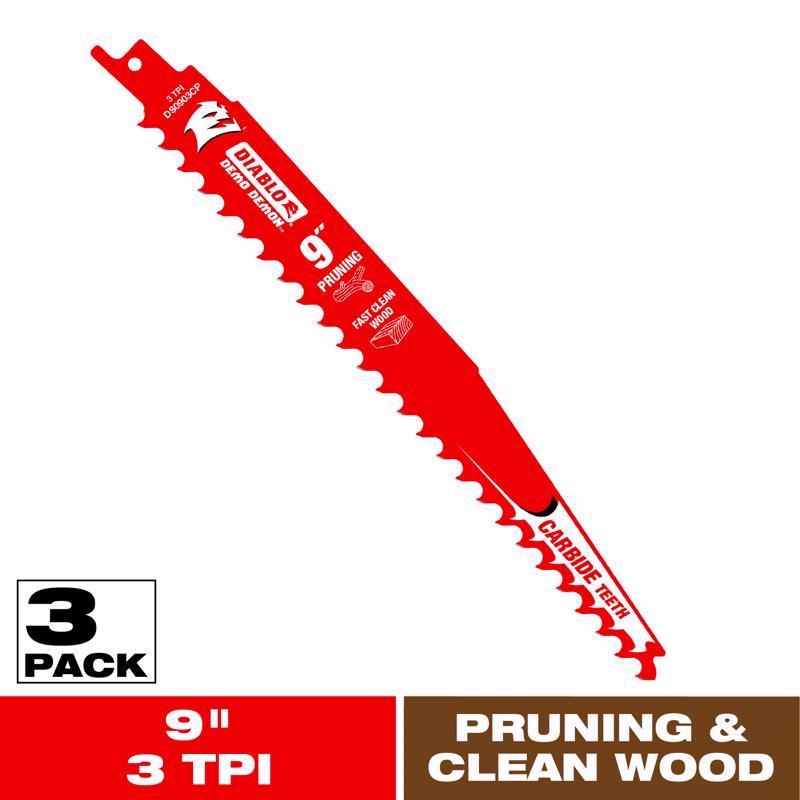 Freud DS0903CP3 Diablo 9" Carbide Pruning Reciprocating Blade (3 Pack)