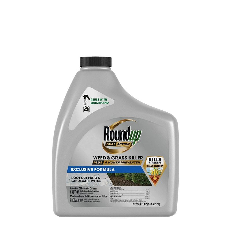 Roundup Dual Action Weed & Grass Killer Plus 4 Month Preventer Refill, 1.5L