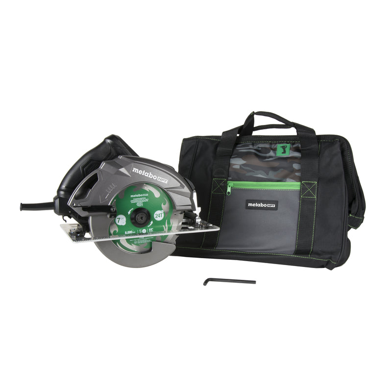 Metabo HPT Circular Saw Kit | RIPMAX | 7 1/4-Inch Blade | 6,800 RPM | Dust Blower Function | 5-Year Warranty | C7UR