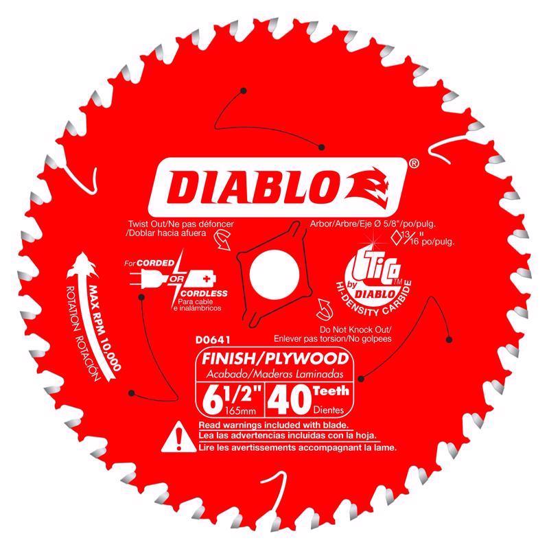 Freud Diablo D0641A 6-1/2 in. x 40 Tooth Finish/Plywood Trim Saw Blade