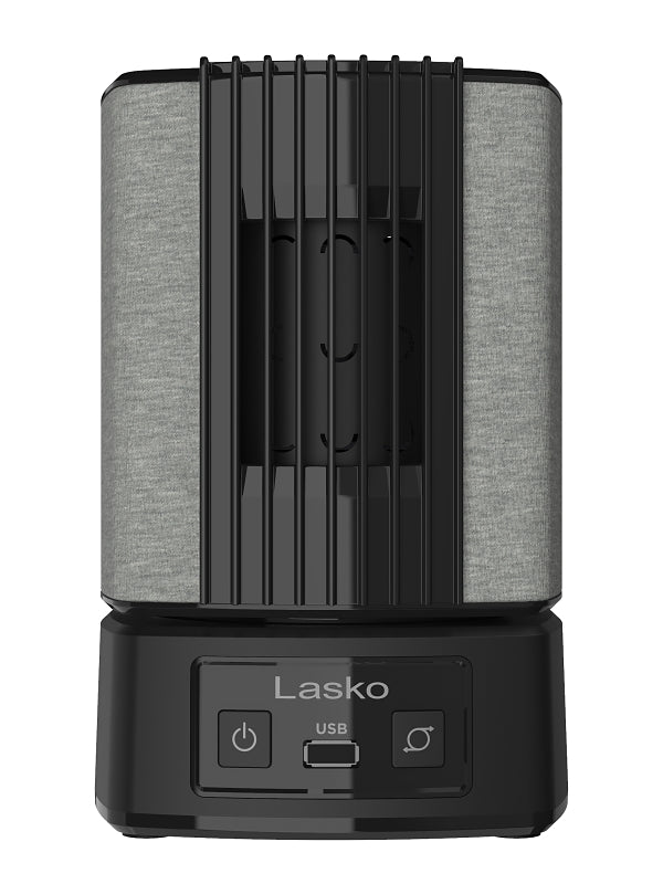 Lasko SB100 SlumberBreeze 2-in-1 Small Table Fan and White Noise Machine for Better Sleep in the Bedroom and Focus in the Home Office, Black