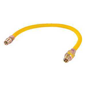 Eastman 20YE50V024B Eastman Gas Connector, 3/8 x 1/2 in, FIP x MIP, Stainless Steel, Epoxy-Coated, 24 in L, 1/2 in OD