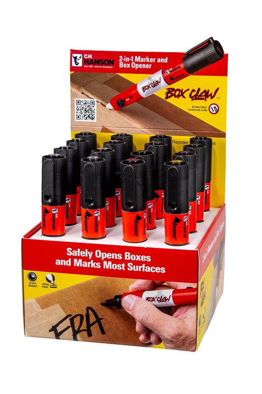 CH Hanson Box Claw -Box Opener/Black Permanent Marker Chisel Tip 10608