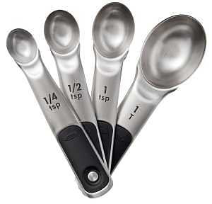 OXO Good Grips 4 Piece Stainless Steel Measuring Spoons with Magnetic Snaps