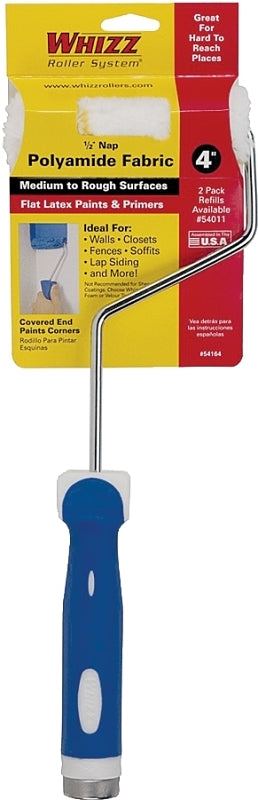 Work Tools Intl Whizz Premium Gold Stripe Mini Roller Polyamide Rough Surfaces 1/2" Nap 4" 54164