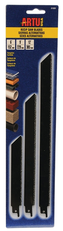 ARTU 3-Piece Grit Edge Reciprocating Saw Blade Set - 1 Each 01800