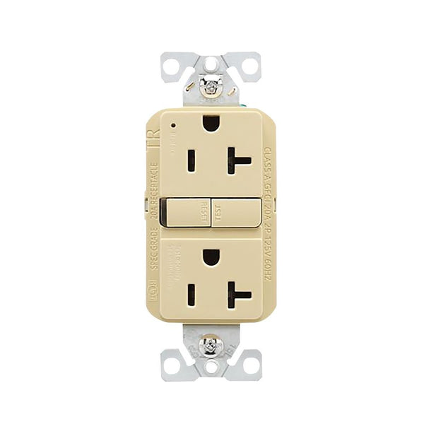 Cooper Wiring Devices Eaton TRGF20V GFCI Self-Test 20A -125V Tamper Resistant Duplex Receptacle Slim Design, Ivory