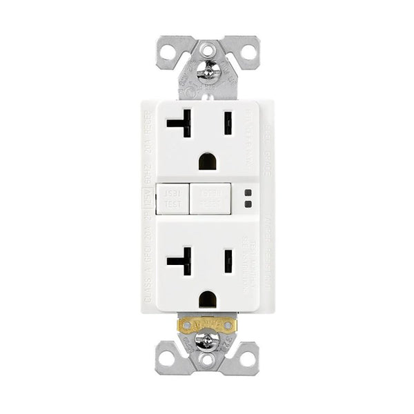 Eaton TRGF20W Tamper Resistant Self-Test GFCI Receptacle, 20A, 125V, White