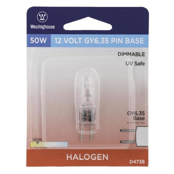 Westinghouse Corp 50-watt T4 Halogen Bulb, Clear 04738