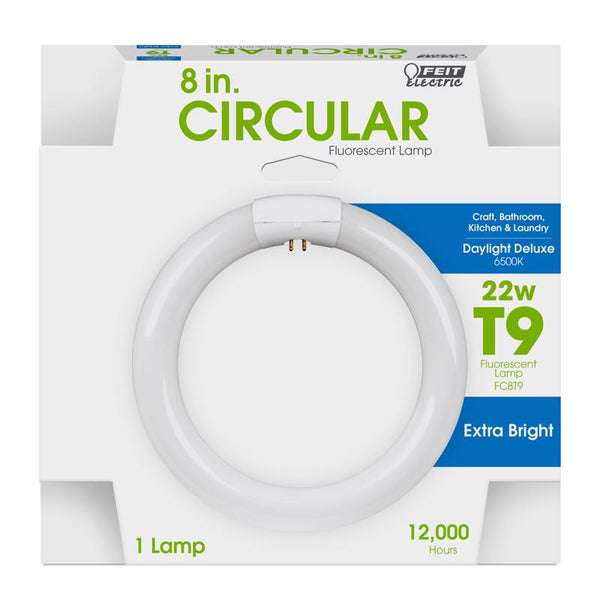 Feit Electric 22 watts T9 8 in. Dia. Circline Fluorescent Bulb Daylight Linear 6500 K 1 pk FC8T9/D