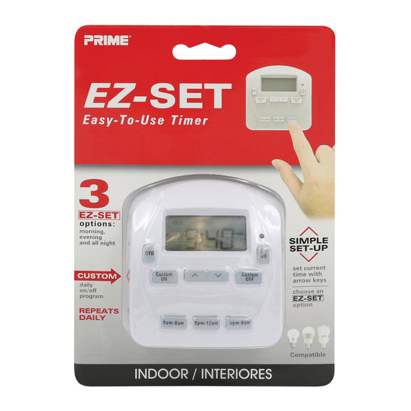 Prime TNIDP12 EZ-Set 1-Outlet 24-Hour Digital Indoor Timer TNIDP12-RC
