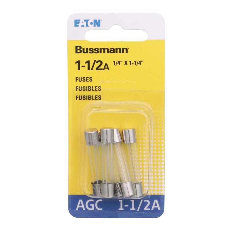 Bussmann Fuse Fast Acting Electronic Equipment 1.5 Amp 250 V 1/4" X 1-1/4" Glass Tube 5