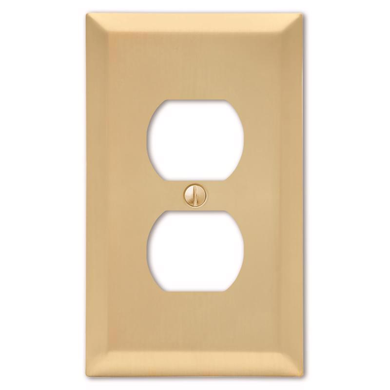 Amerelle 2 gang Stamped Steel Duplex Outlet Wall Plate 1 pk