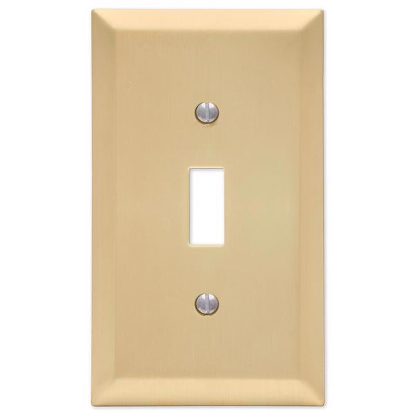 Amerelle 163TSB Century Wallplate, 1 Toggle, Steel, Satin Brass, 1-Pack