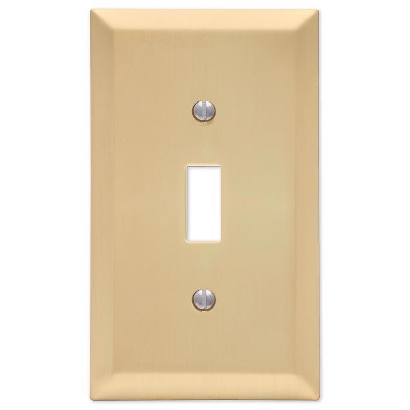 Amerelle 163TSB Century Wallplate, 1 Toggle, Steel, Satin Brass, 1-Pack