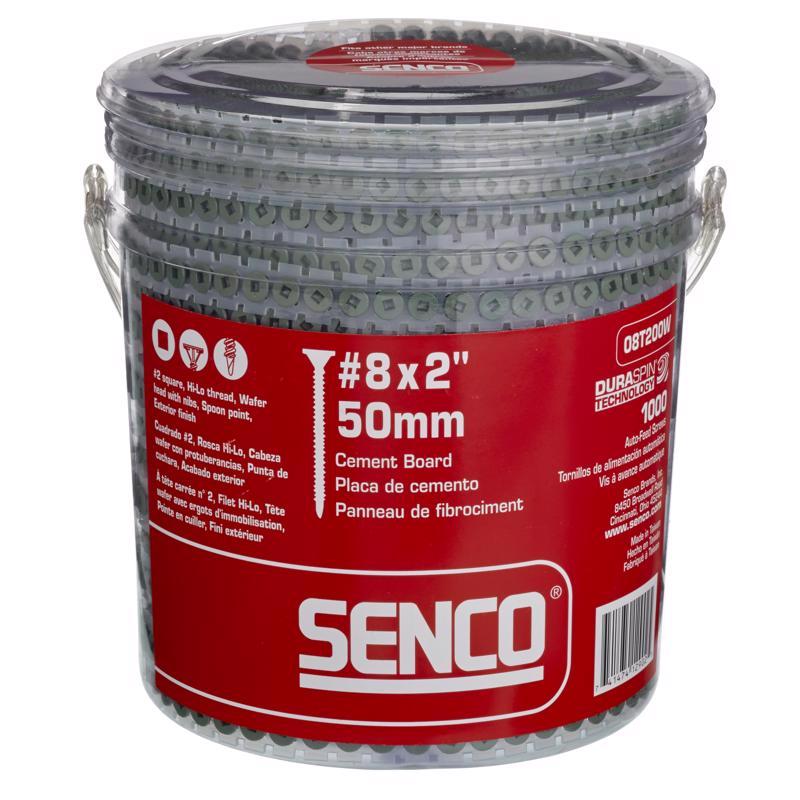 Senco 08T200W DuraSpin #8 x 2-inch, Cement Board Collated Screw, 1,000 Ct.