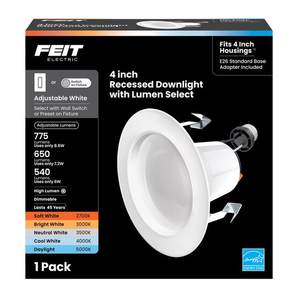 Feit Electric 4 inches 8.6W 775 Lumens Led Recessed Downlight LEDR4HO/6WYCA