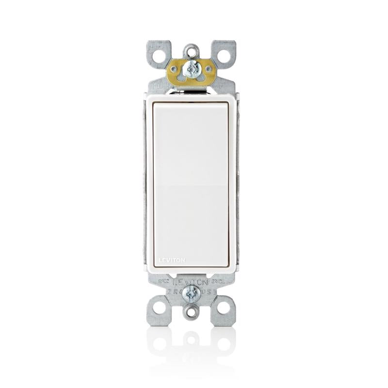 Leviton + 5601-2AW 15 + Amp Decora Antimicrobical Wall Switch + Single-Pole + White