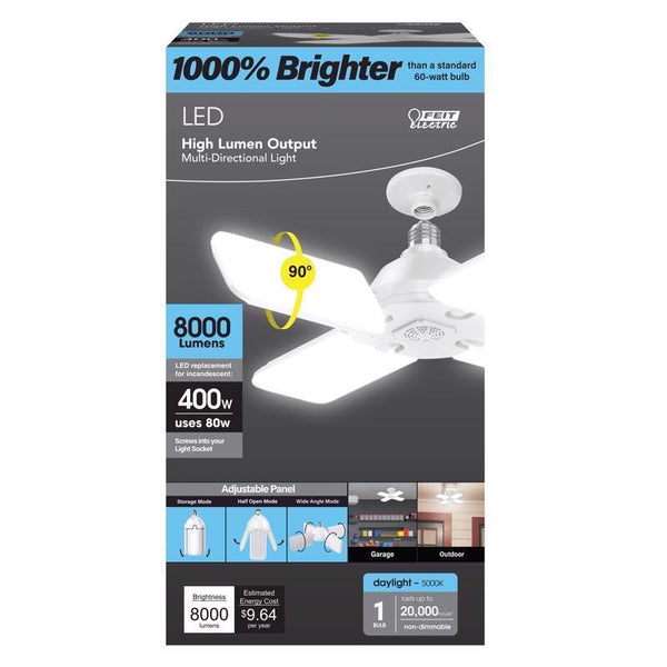 Foldable LED High Output Multi-Directional Light - 70W (400W Replacement) Selectable White by Feit Electric ADJ8000/3CCTLED