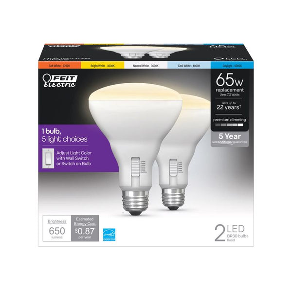 Feit Electric 43736 - BR30DM/6WYCA/2 BR30 Flood LED Light Bulb