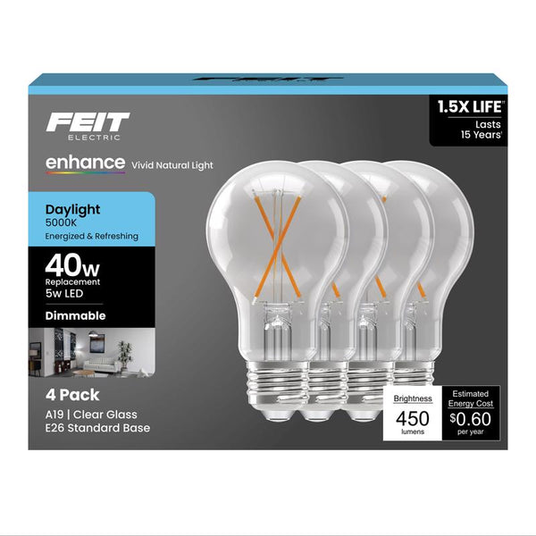 Feit Electric Flmnt LED Bulb Dylht 4PK A1940CL950CAFL4