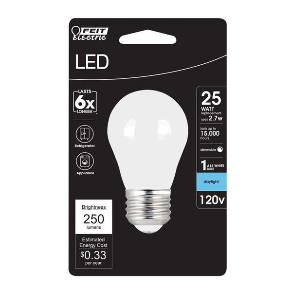 Feit Electric 3011893 25W Equivalence A15 E26 Medium LED Bulb Daylight Pack of 6 BPA1525W950CAFI