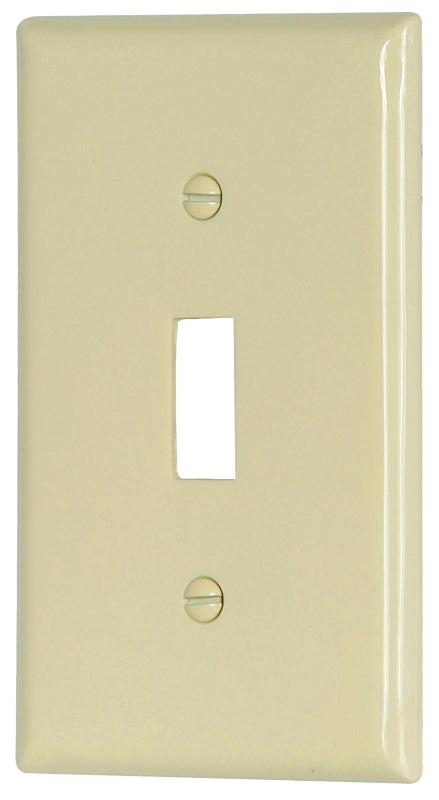 EATON Wiring 5134LA Standard Size Nylon 1-Gang Toggle Switch Wallplate, Light Almond
