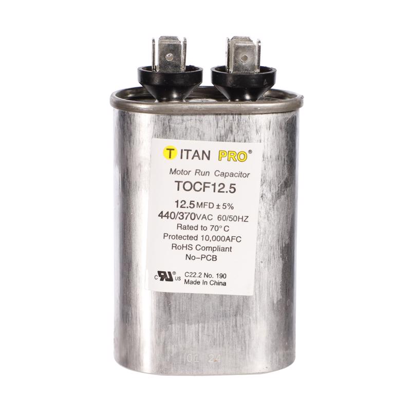 Packard TOCF12.5 Titan PRO Run Capacitor 12.5 MFD 440/370 Volt Oval
