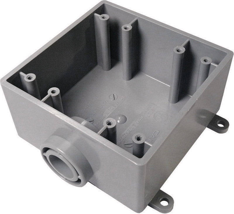 Cantex Weatherproof Box,2Gang,3/4 in Hub,PVC