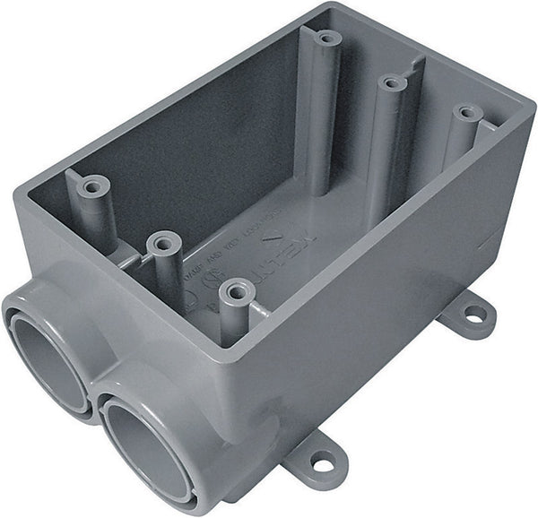Cantex 2 in. Rectangle PVC 1 gang Outlet Box Gray 5133540U