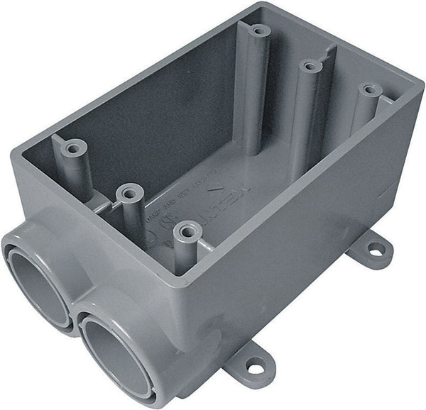 Cantex Outdoor Switch/Outlet Box PVC 1 Gang, 3/4" Openings Bulk 5133542U