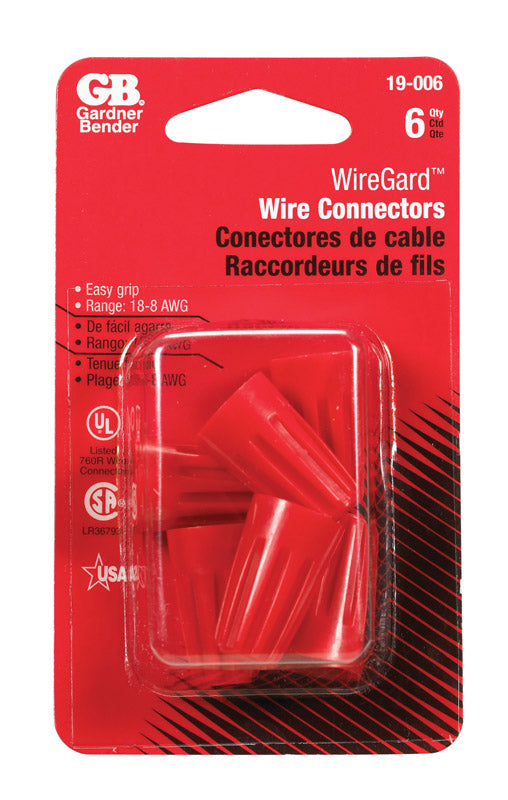 Wiregard Wire Connectors Twist-On Red 6 / Card