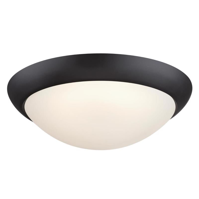 Westinghouse Lighting 6137500 Redbank Traditional One-Light, 11 Inch 14 Watt LED Indoor Flush Mount Fixture with Color Temperature Selection, Black-Bronze Finish, Frosted Glass Shade