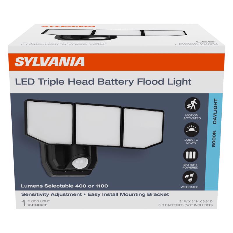 Sylvania 3022409 Motion-Sensing Battery Powered LED Black Security Light