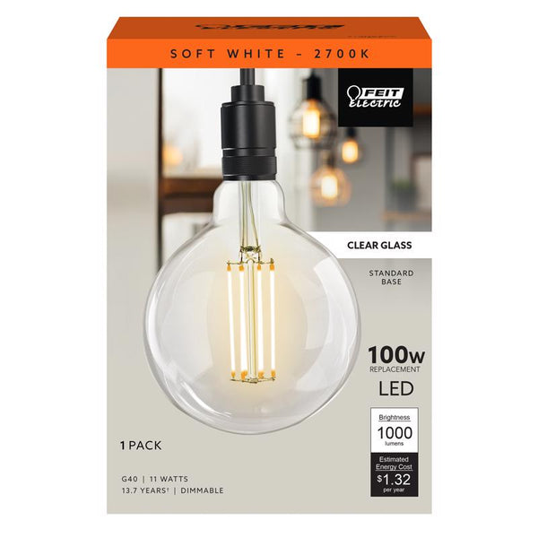 Feit Electric 36873 - G40100/927CA/FIL G40 Globe LED Light Bulb