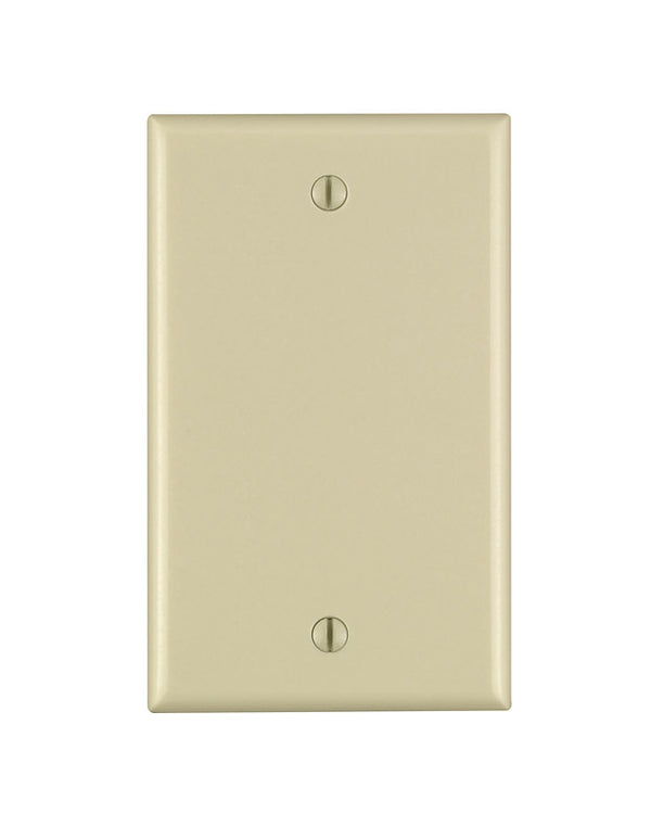 Leviton 80714-I 1-Gang No Device Blank Wallplate, Standard Size, Thermoplastic Nylon, Box Mount, Ivory 80714-00I